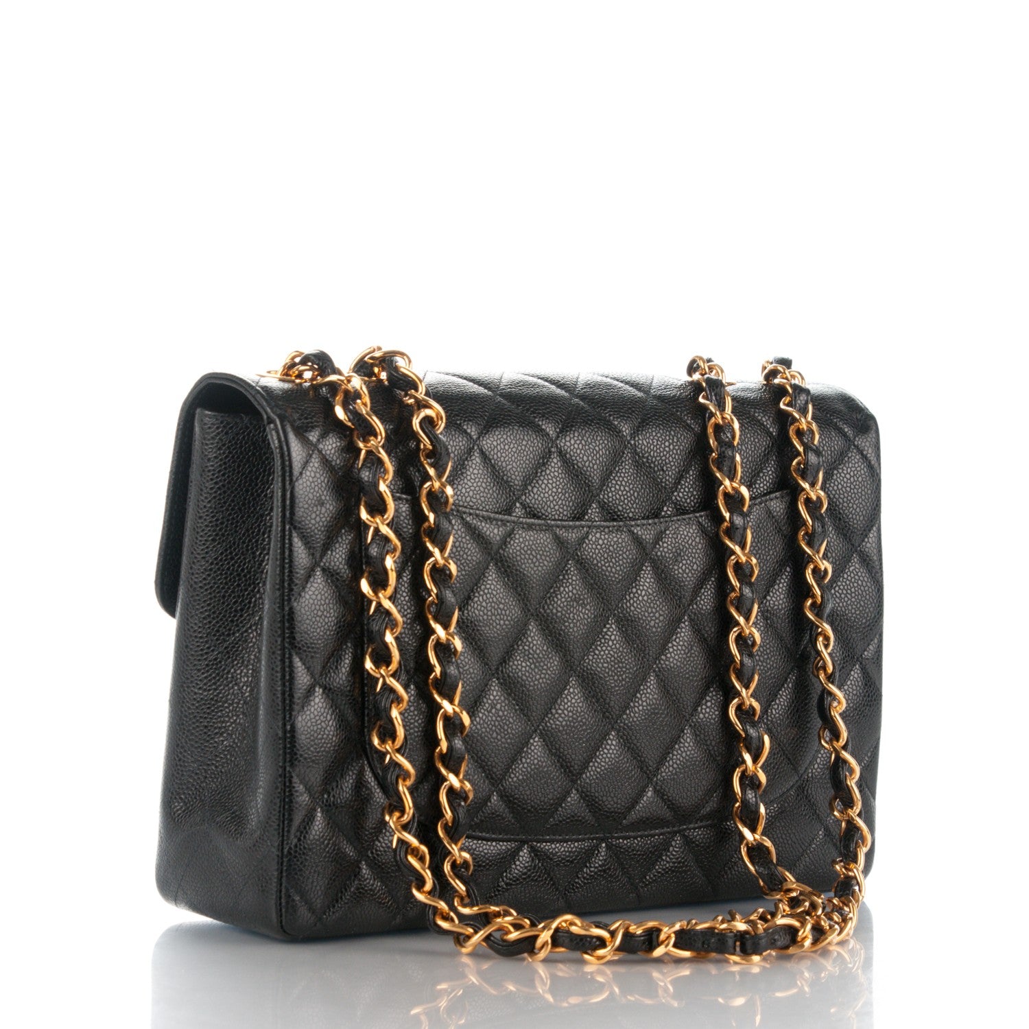 Chanel Caviar Quilted Jumbo Single Flap Black 4 of 9