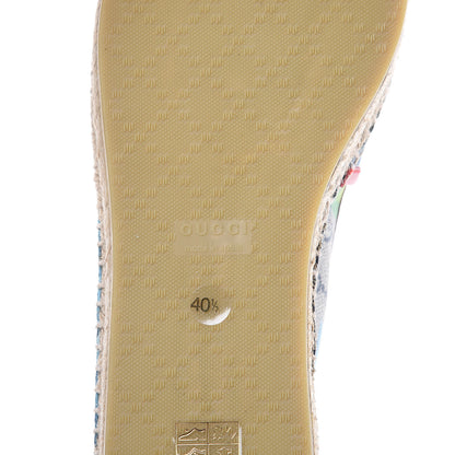 Gucci GG Supreme Monogram Blooms Espadrilles 40.5 Beige Blue Navy Hibiscus Red 8 of 9