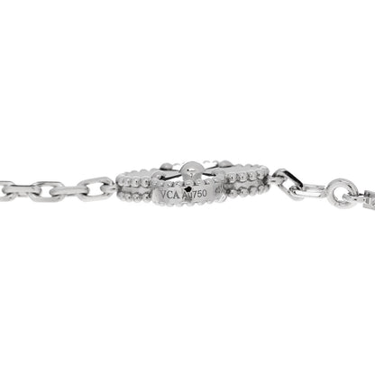 Van Cleef & Arpels 18K White Gold 5 Motifs Guilloche Vintage Alhambra Bracelet 3 of 5