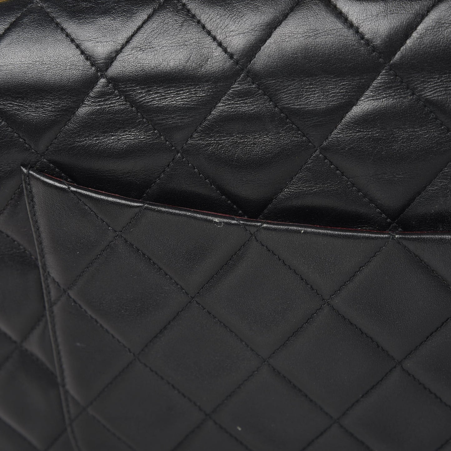 Lambskin Quilted XL Jumbo Single Flap Black
