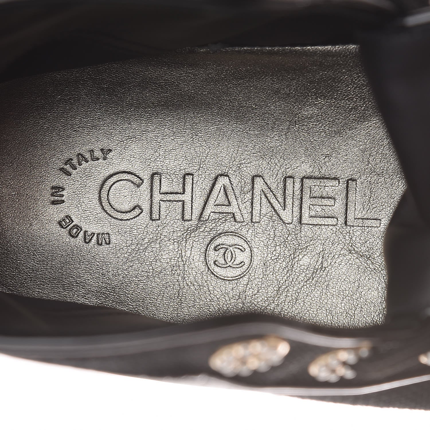 Chanel Fabric Lambskin Lace Up Cap Toe Sneakers 36.5 Black 7 of 10