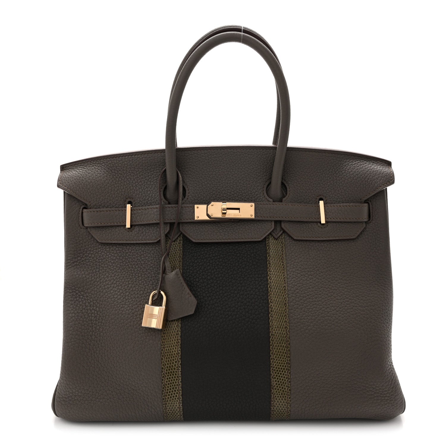 Hermes Taurillon Clemence Lizard Club Birkin 35 Etain Graphite 1 of 14