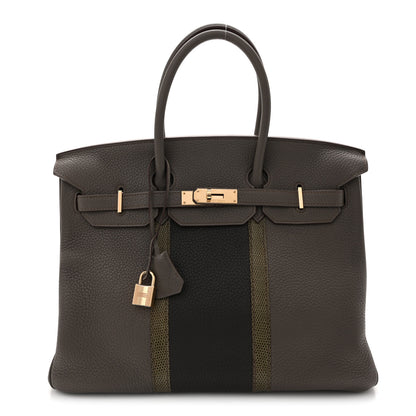 Hermes Taurillon Clemence Lizard Club Birkin 35 Etain Graphite 1 of 14