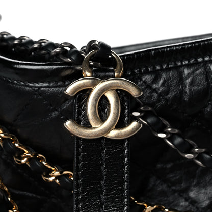 Chanel Aged Calfskin Quilted Small Gabrielle Hobo Black 8 of 12