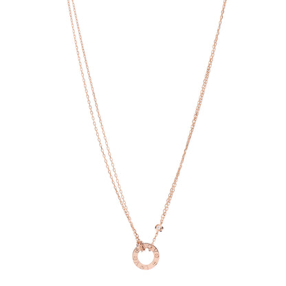 Cartier 18K Pink Gold 2 Diamond LOVE Necklace 1 of 5
