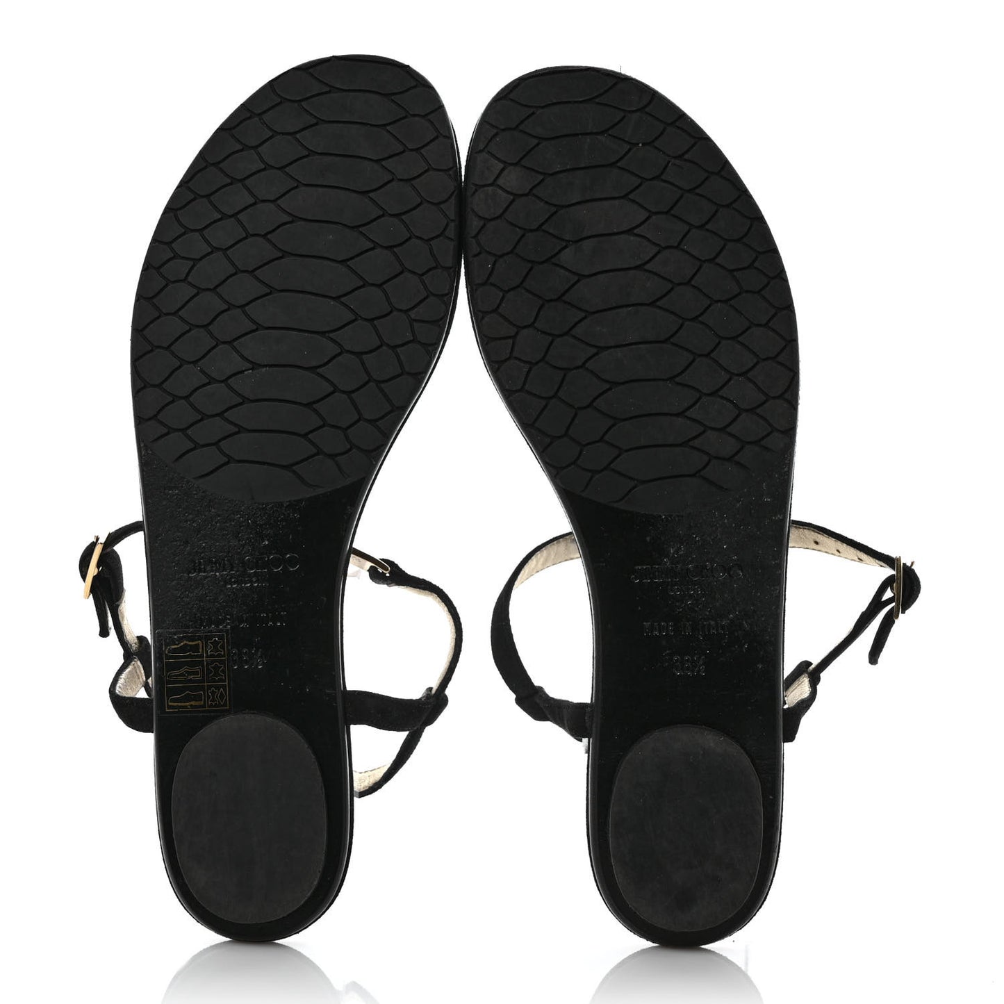 Shimmer Suede Crystal Nala Thong Sandals 38.5 Black