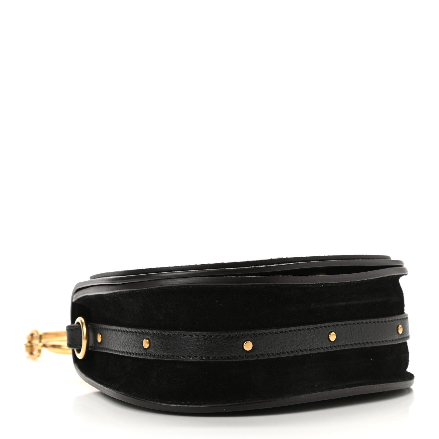 Chloe Calfskin Suede Small Nile Bracelet Bag Black 4 of 10