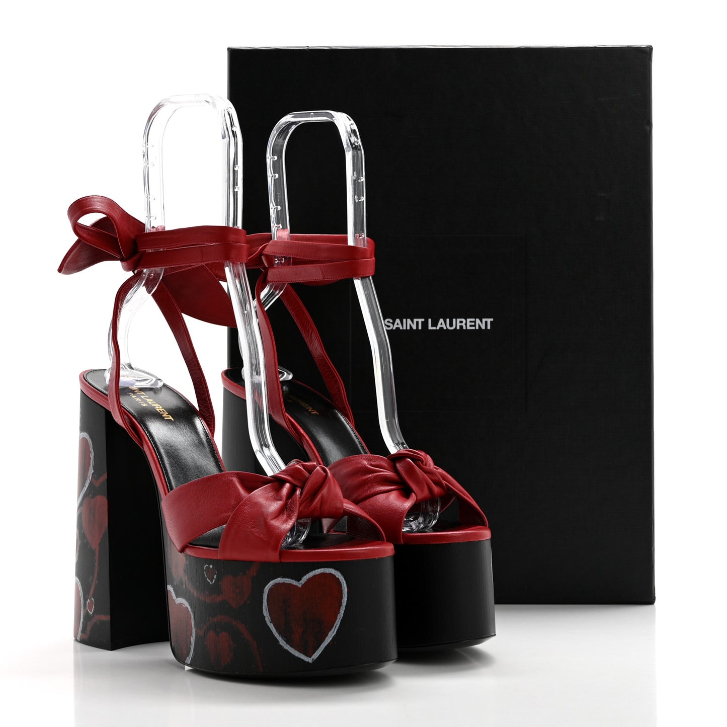 Nappa Heart Paige 85 Platform Sandals 41 Rouge Eros