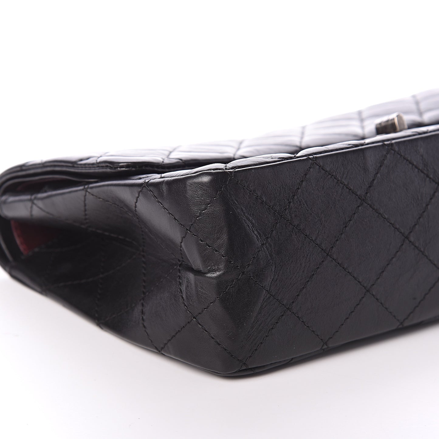 Aged Calfskin Quilted 2.55 Reissue 227 Flap Black