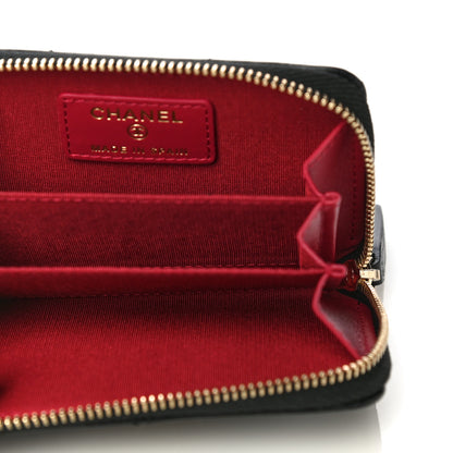 Chanel Lambskin Quilted Chanel 19 Zip Around Coin Purse Wallet Black 5 of 11
