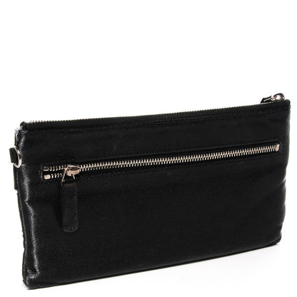 Chanel Quilted Coated Canvas Paris Biarritz Ligne Clutch Black 3 of 8