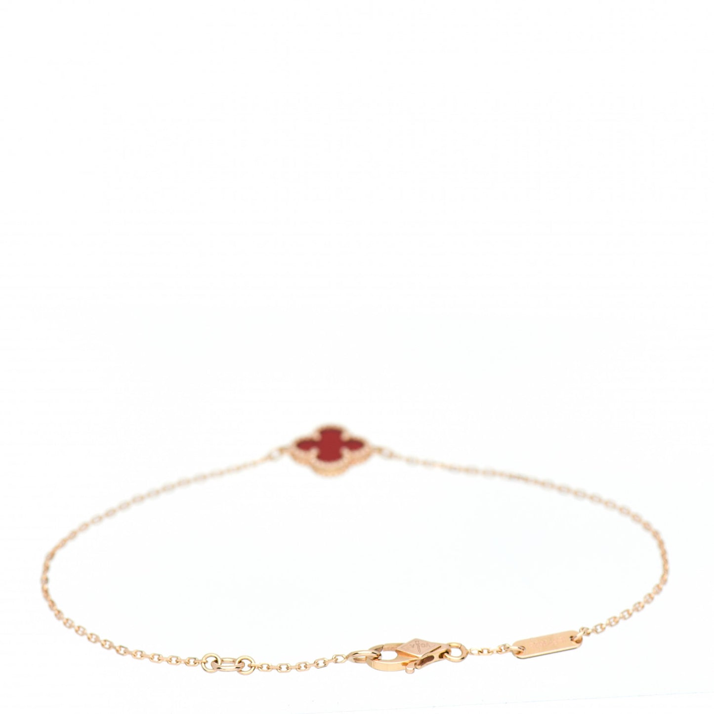 18K Rose Gold Carnelian Sweet Alhambra Bracelet