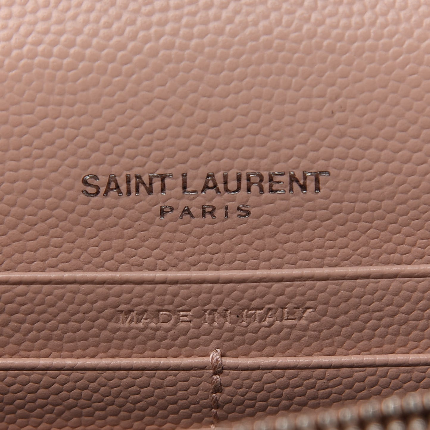 Grain De Poudre Matelasse Chevron Monogram Envelope Chain Wallet Pale Pink