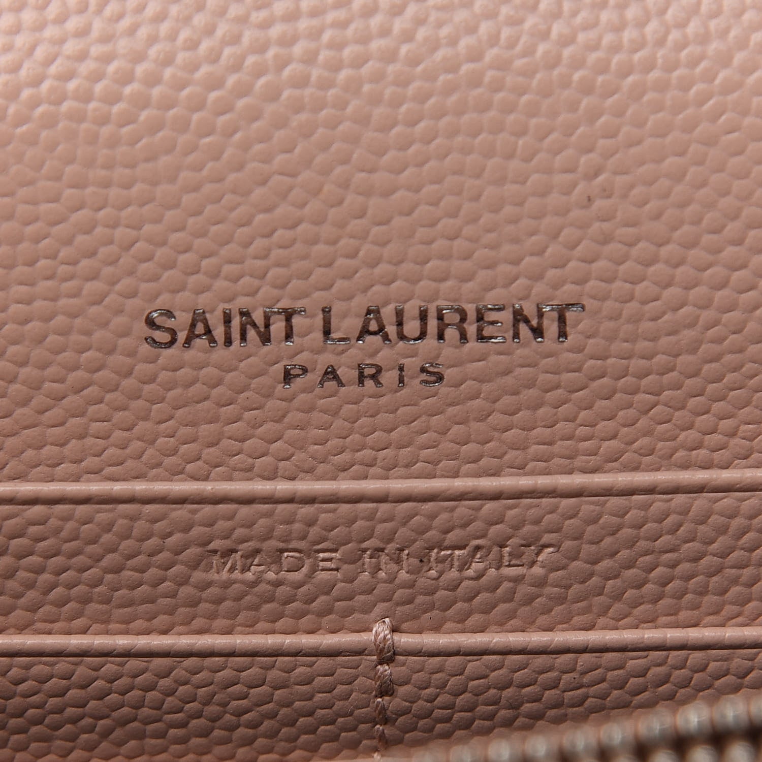 Saint Laurent Grain De Poudre Matelasse Chevron Monogram Envelope Chain Wallet Pale Pink 5 of 9