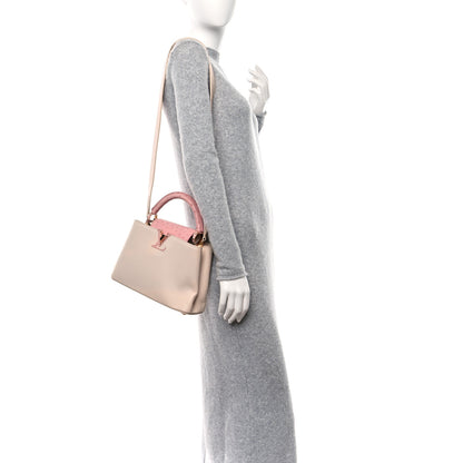 Louis Vuitton Taurillon Ostrich Capucines BB Powder Pink Beige 2 of 8