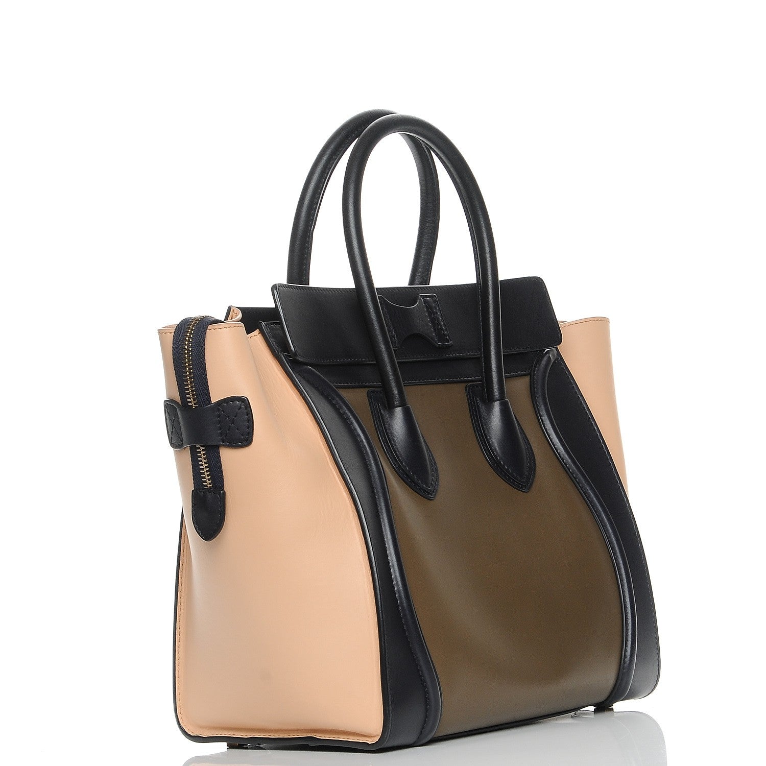 Celine Satin Calfskin Mini Tri-Color Luggage Anthracite 3 of 8