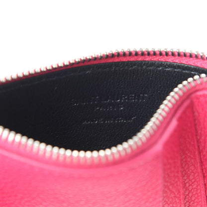 Saint Laurent Grained Calfskin 5 Fragments Zip Pouch Card Holder Bubblegum 6 of 8