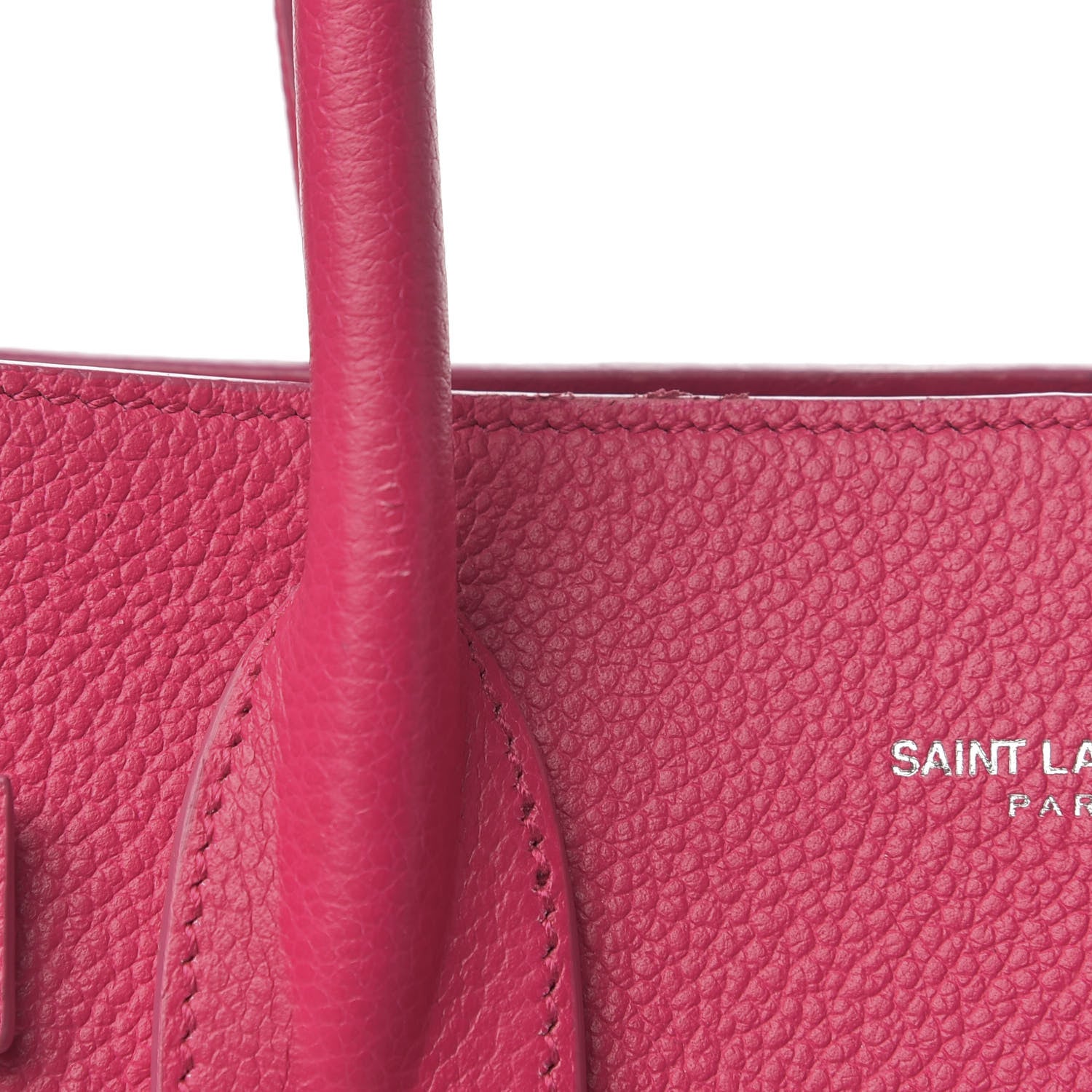 Saint Laurent Grained Calfskin Baby Sac De Jour Lipstick Fuchsia 12 of 15