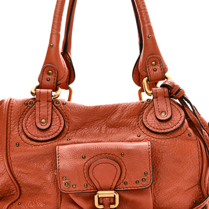 Chloe Calfskin Paddington Front Pocket Tote Whiskey 7 of 9
