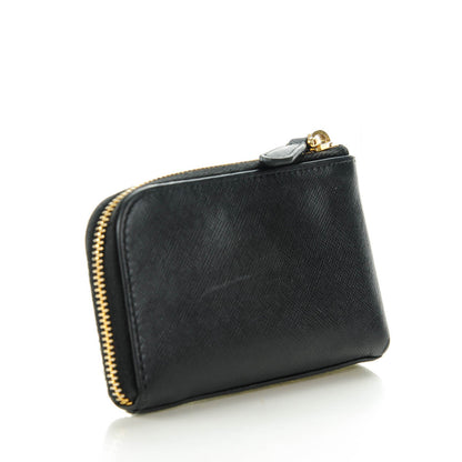 Prada Saffiano Zip Key Pouch Nero Black 3 of 7