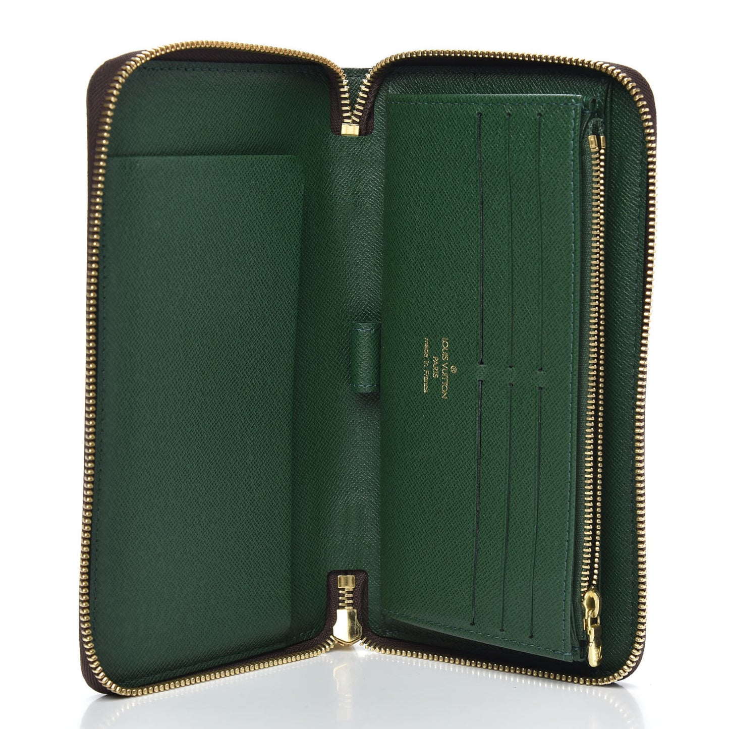 Monogram Groom Zippy Organizer Wallet Green