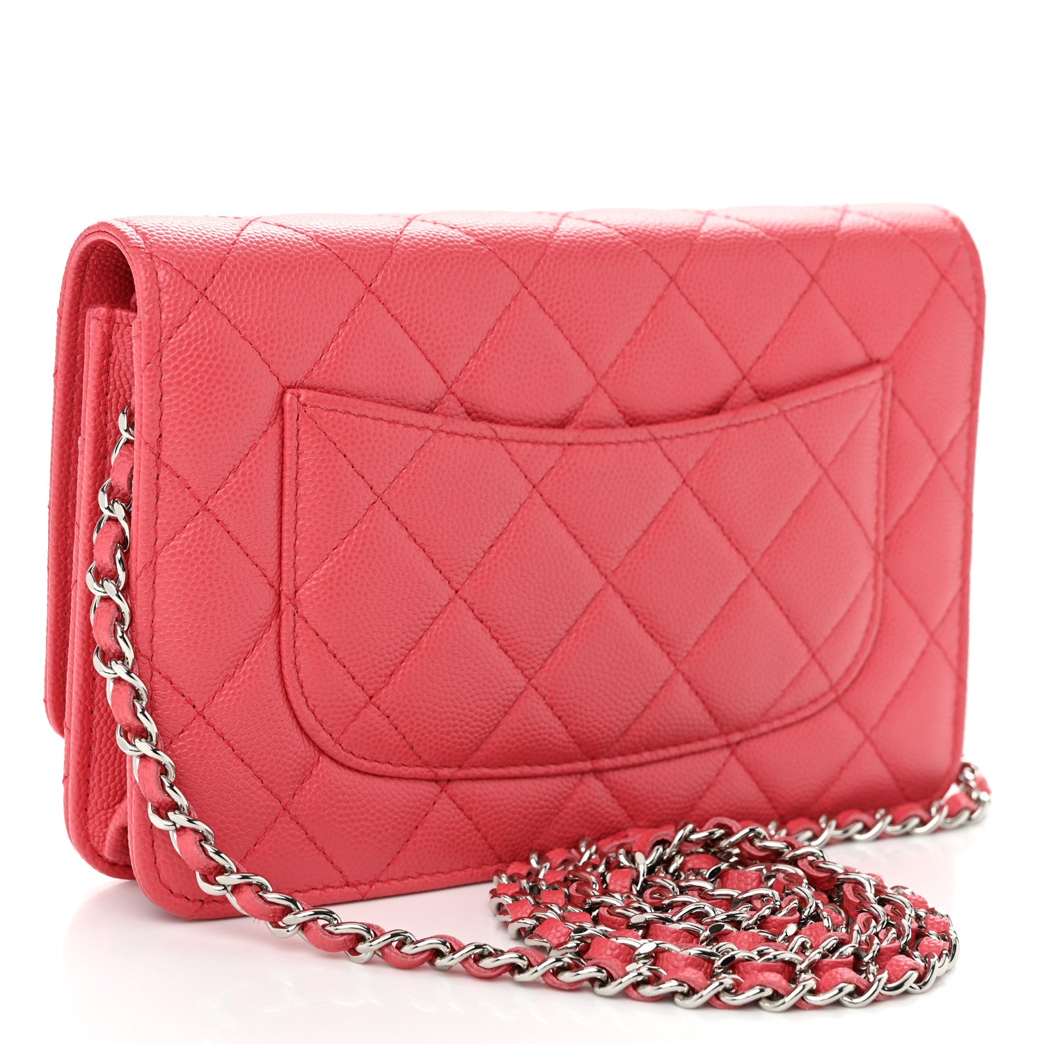 Chanel Caviar Quilted Wallet on Chain WOC Coral 3 of 13