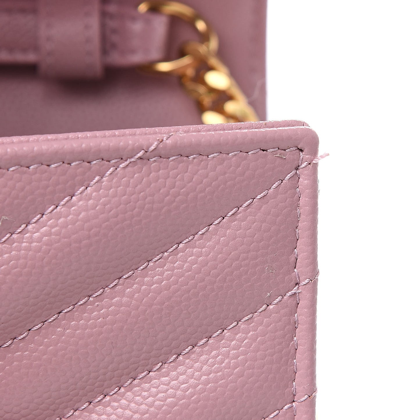 Grain De Poudre Matelasse Chevron Monogram Chain Wallet Pale Pink