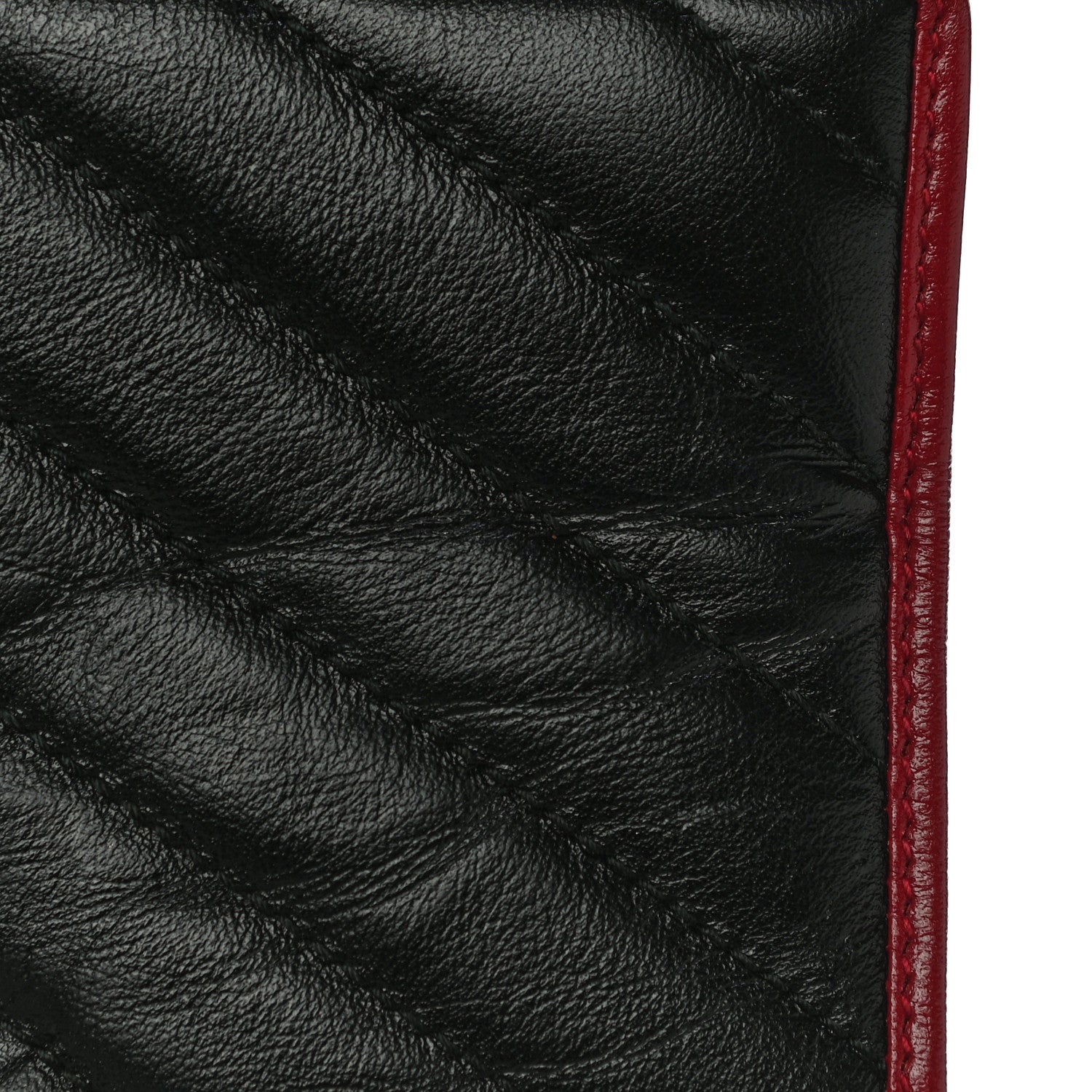Gucci Vintage Effect Calfskin Matelasse Diagonal Torchon GG Marmont Chain Wallet Black Romantic Cherry 22 of 28