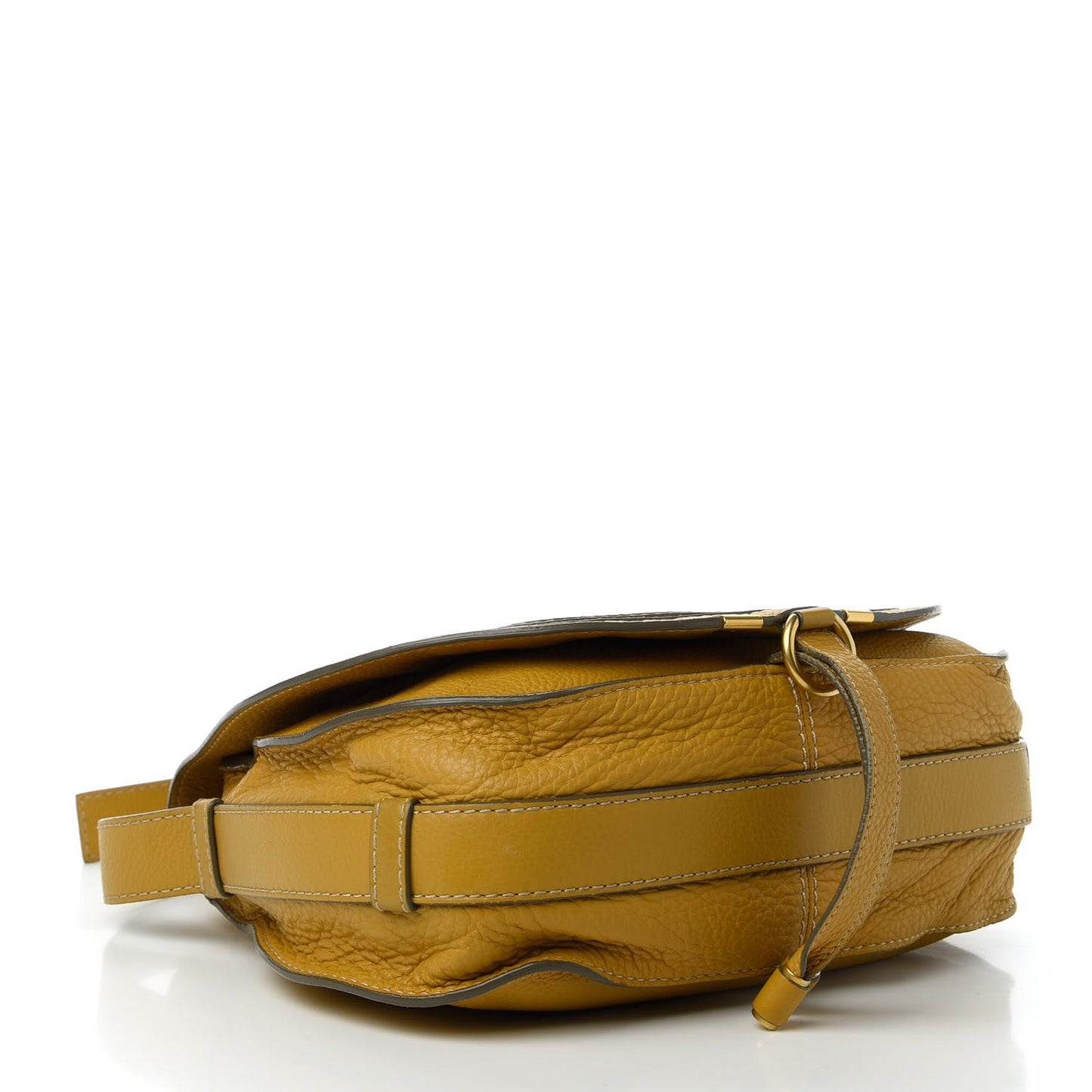 Calfskin Medium Marcie Round Crossbody Bag Curry Yellow
