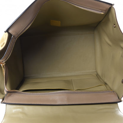 Celine Smooth Calfskin Suede Medium Tri-Color Trapeze Olive 5 of 16