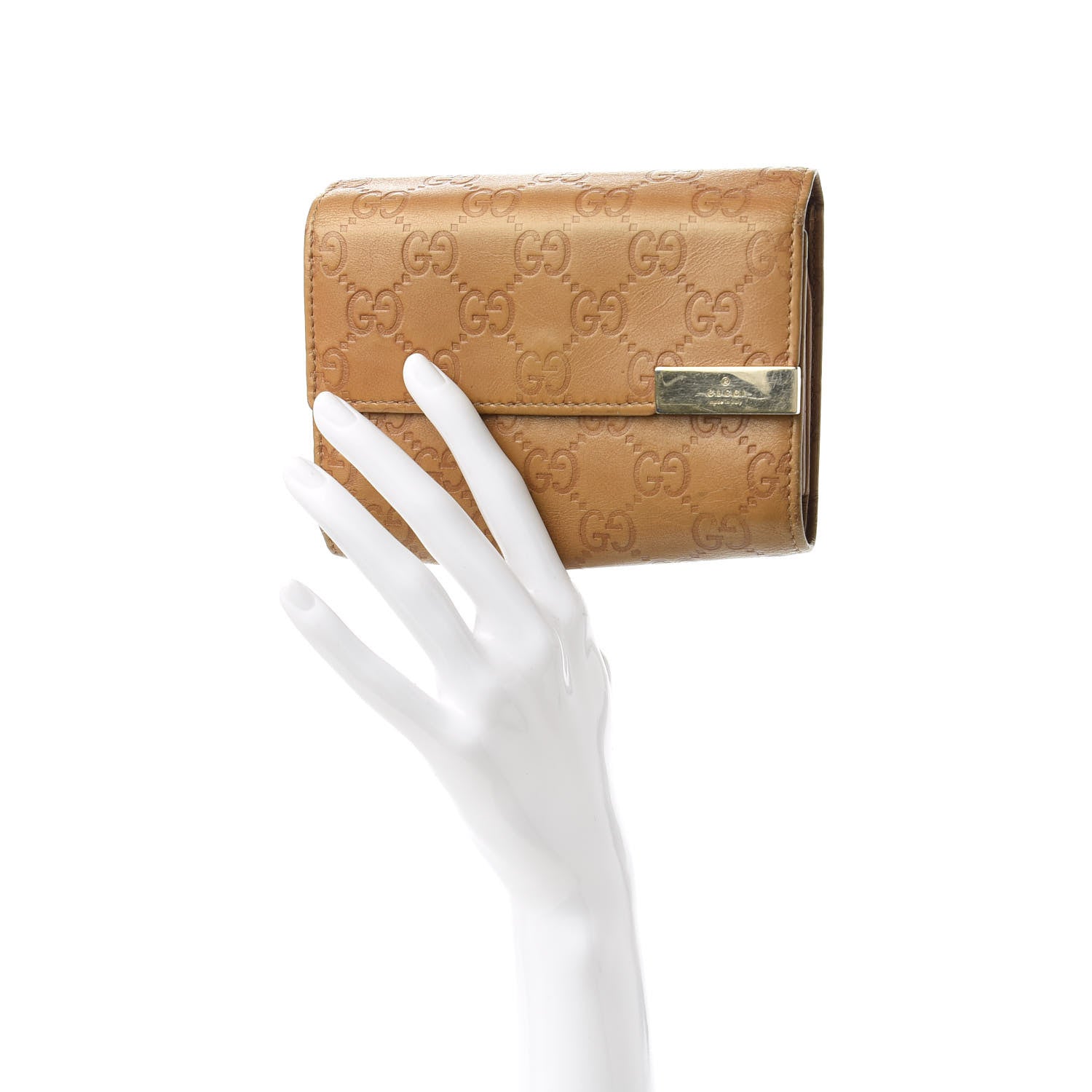 Gucci Guccissima Signature Dice Compact Trademark Wallet New Banana 2 of 11