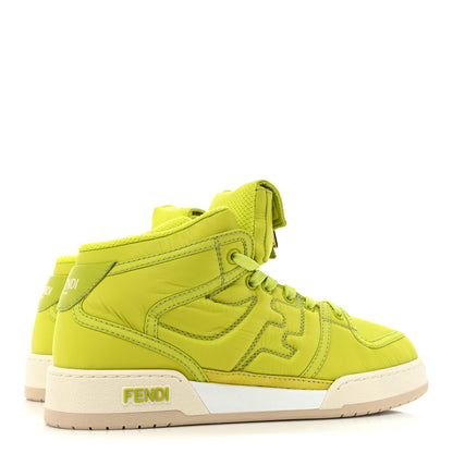 Fendi Nylon Match High Top Sneakers 39 Neon Green 5 of 10