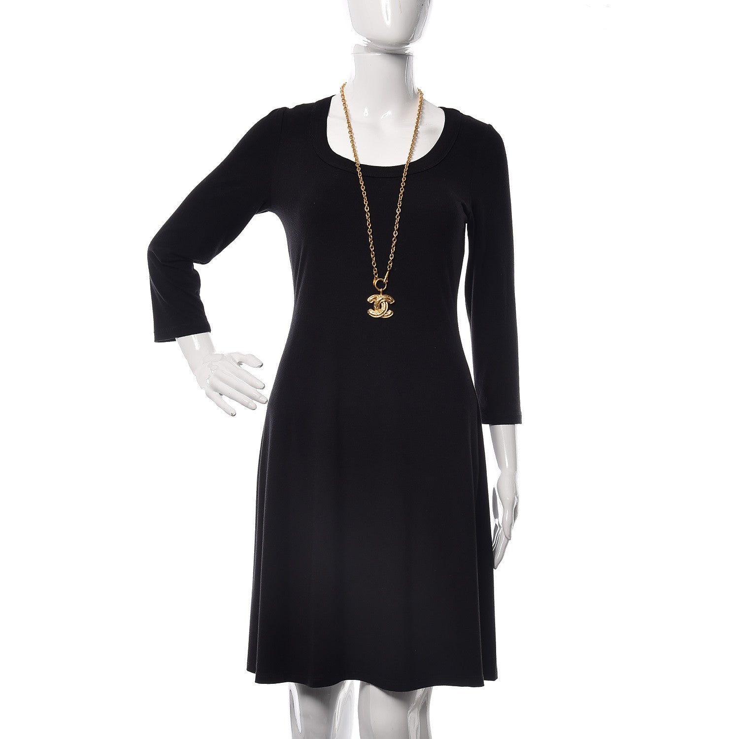 Chanel Quilted CC Necklace Gold 2 of 6