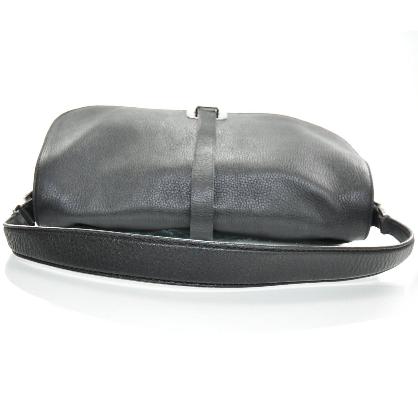 Leather Large Shoulder Bag Nero Black