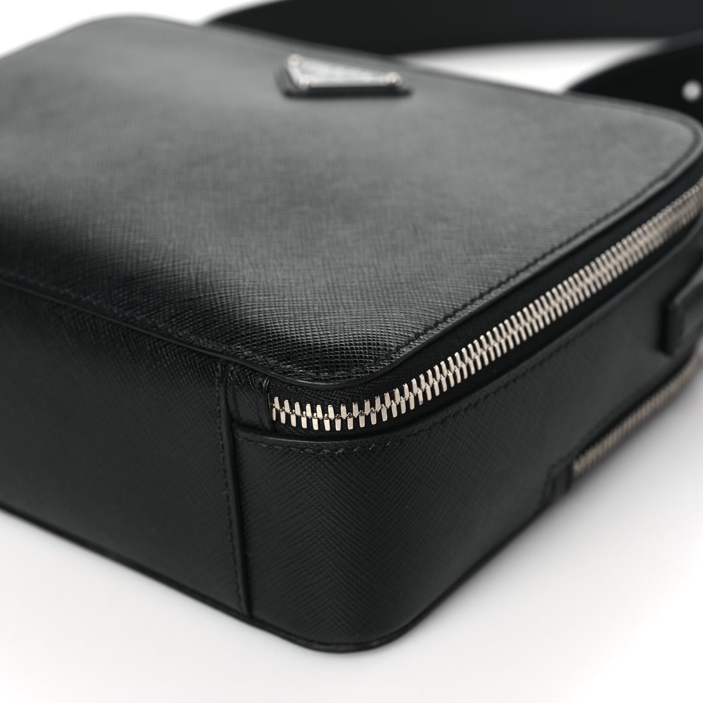 Saffiano Travel Medium Brique Crossbody Bag Black