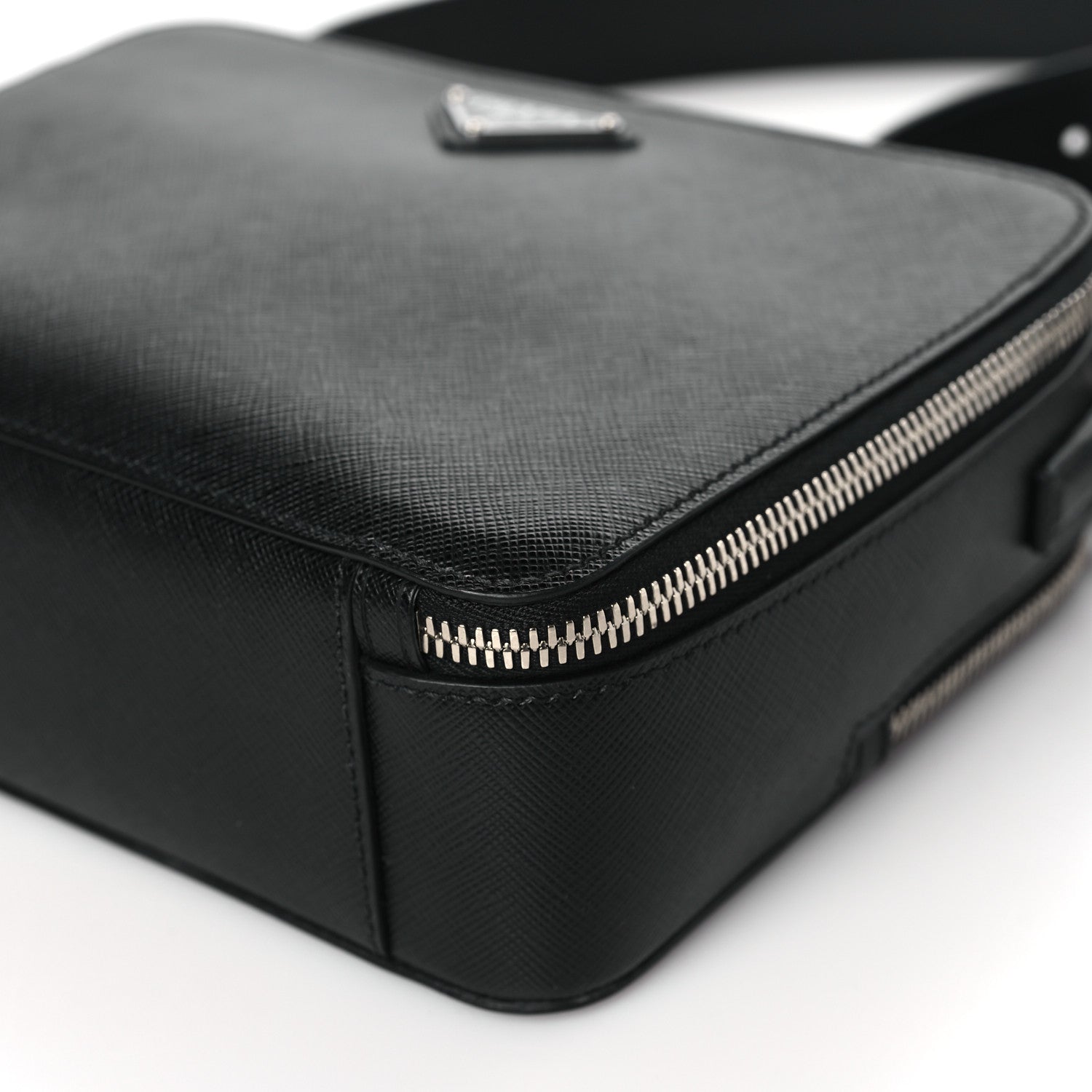 Prada Saffiano Travel Medium Brique Crossbody Bag Black 10 of 10