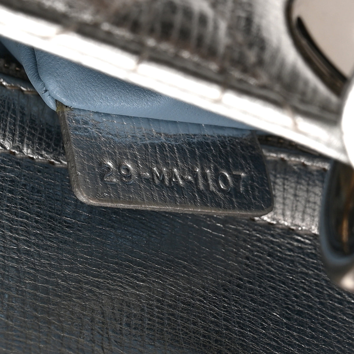 Metallic Grained Calfskin Cannage Small Lucky Badges My Lady Dior Silver