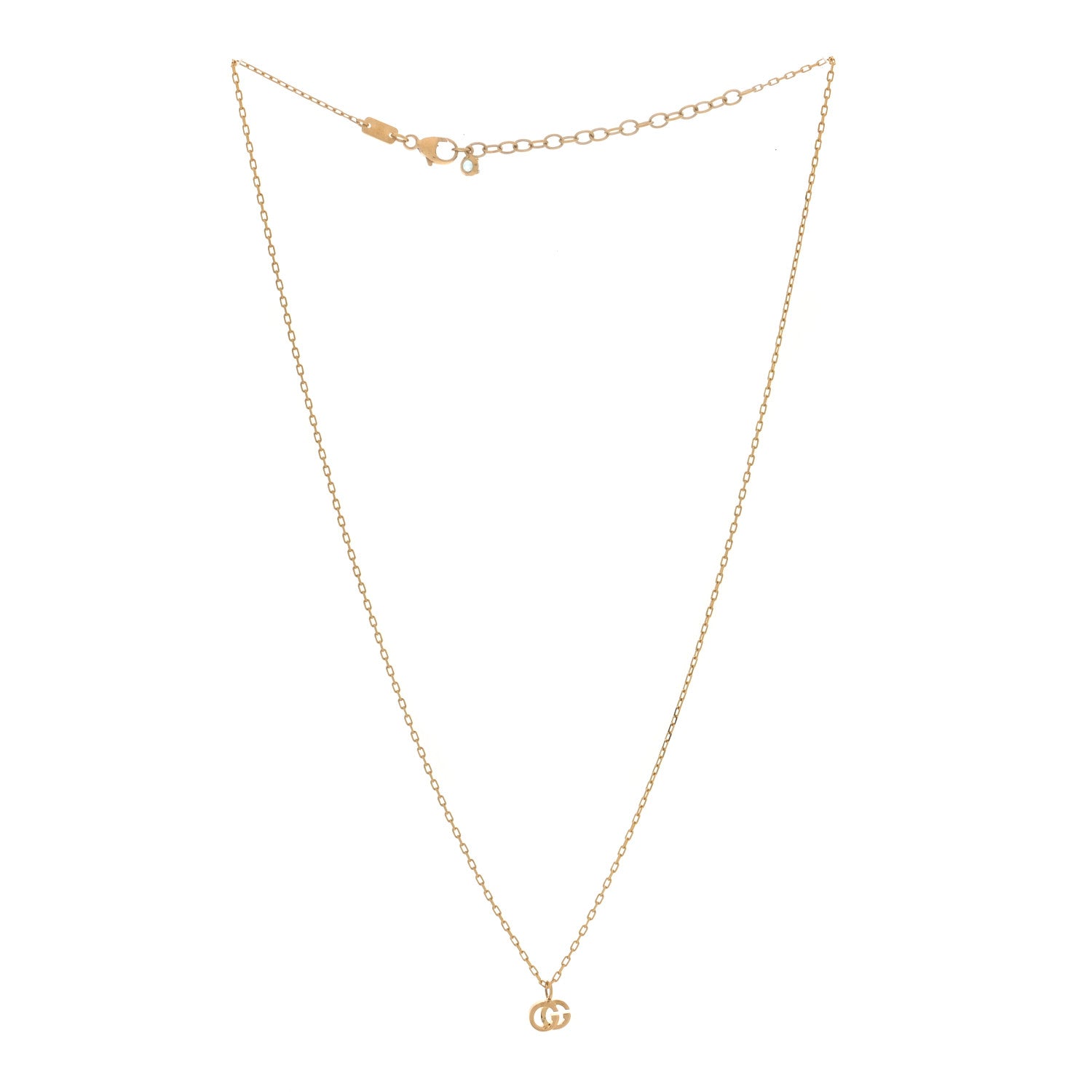 Gucci 18K Yellow Gold Blue Topaz Running G Pendant Necklace 3 of 6