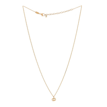 Gucci 18K Yellow Gold Blue Topaz Running G Pendant Necklace 3 of 6