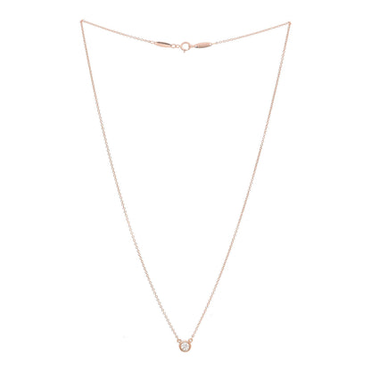 Tiffany 18K Rose Gold Diamond .17ct Elsa Peretti Diamonds by the Yard Pendant Necklace 3 of 7
