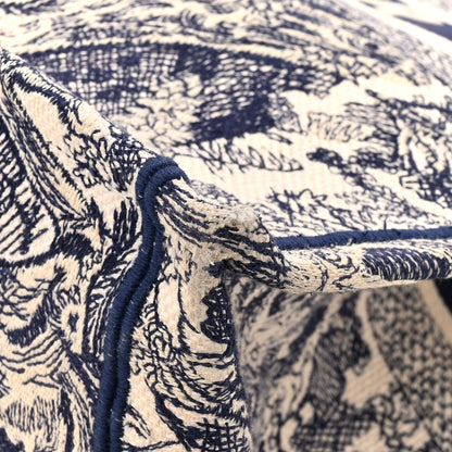 Christian Dior Canvas Embroidered Large Dioriviera Toile De Jouy Book Tote Blue 13 of 14