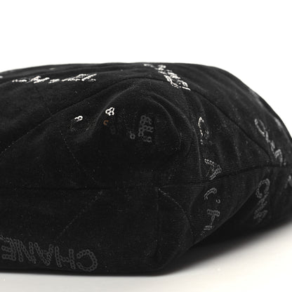 Chanel Velvet Sequin Quilted Chanel 22 Black 10 of 10