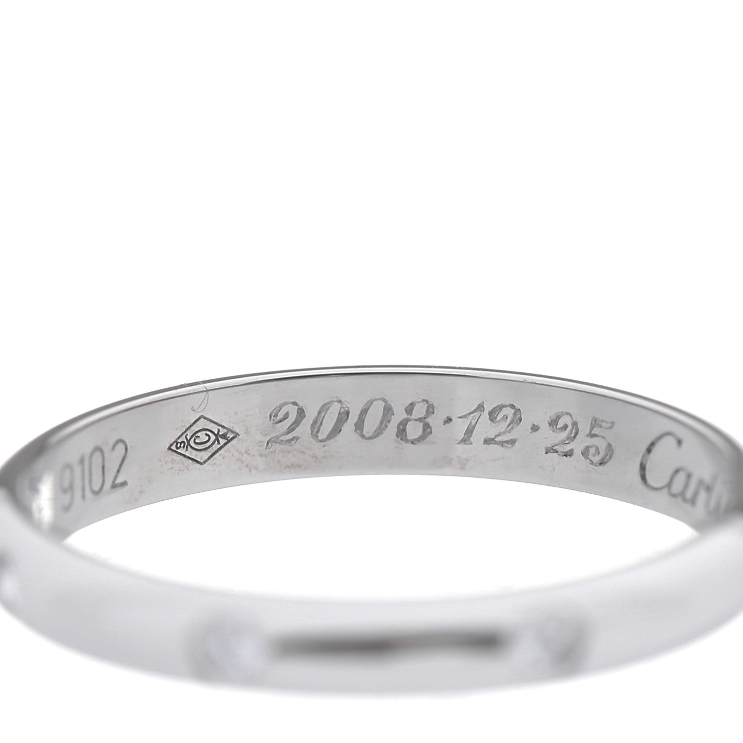 Cartier Platinum 3 Diamond 2.6mm 1895 Wedding Band Ring 50 5.25 5 of 8