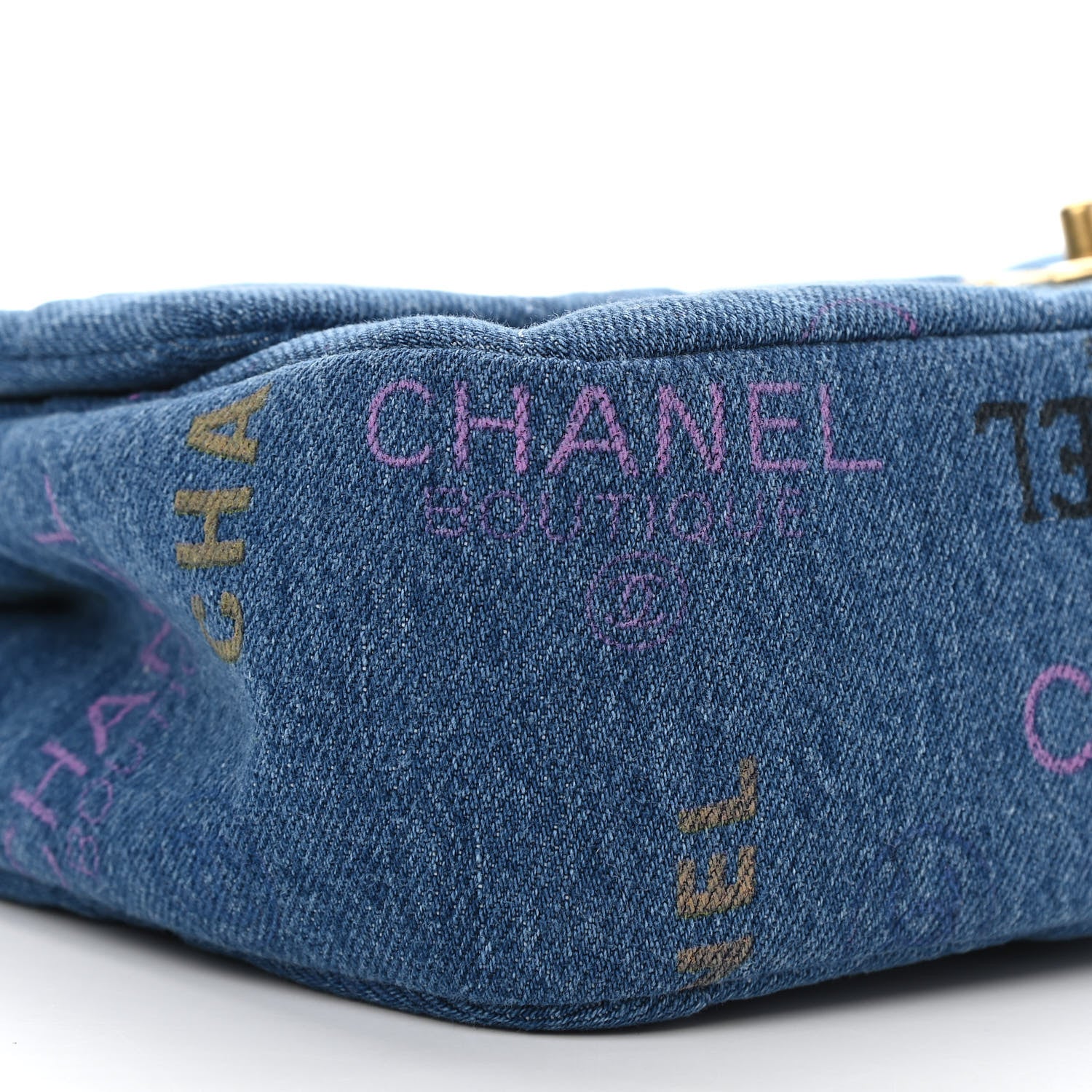 Chanel Denim Quilted Mini Denim Mood Rectangular Flap Blue Multicolor 9 of 10