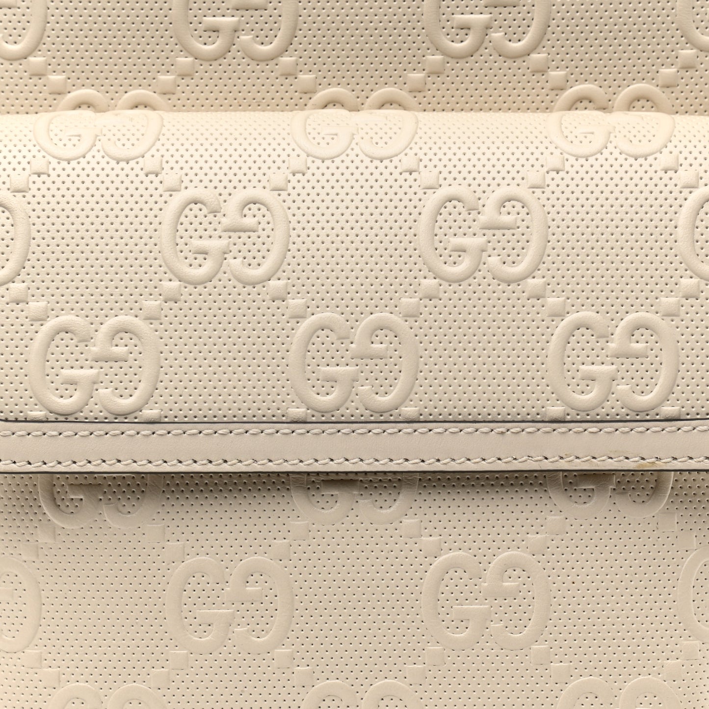 Calfskin GG Tennis Embossed Backpack Mystic White Black