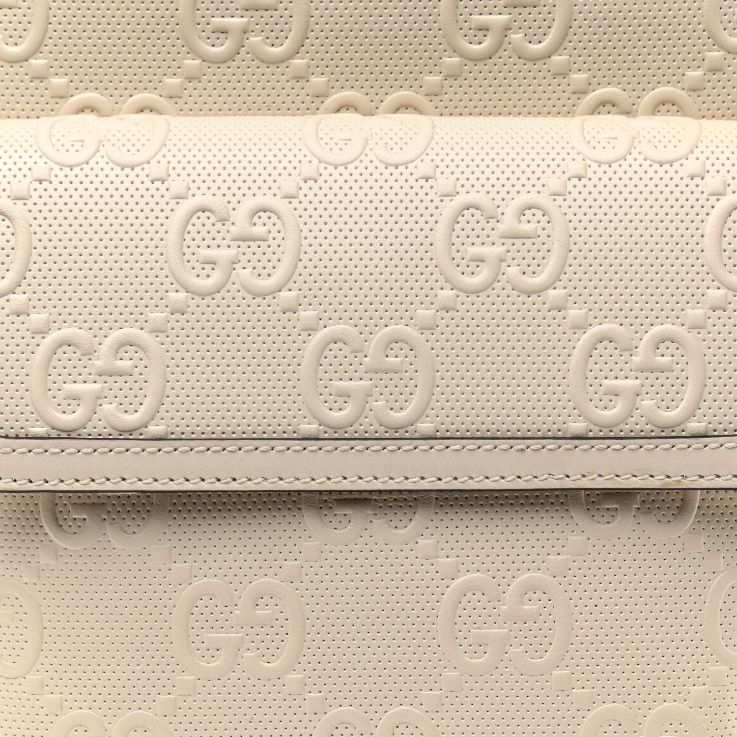 Gucci Calfskin GG Tennis Embossed Backpack Mystic White Black 8 of 12
