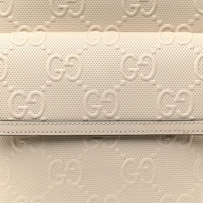Gucci Calfskin GG Tennis Embossed Backpack Mystic White Black 8 of 12