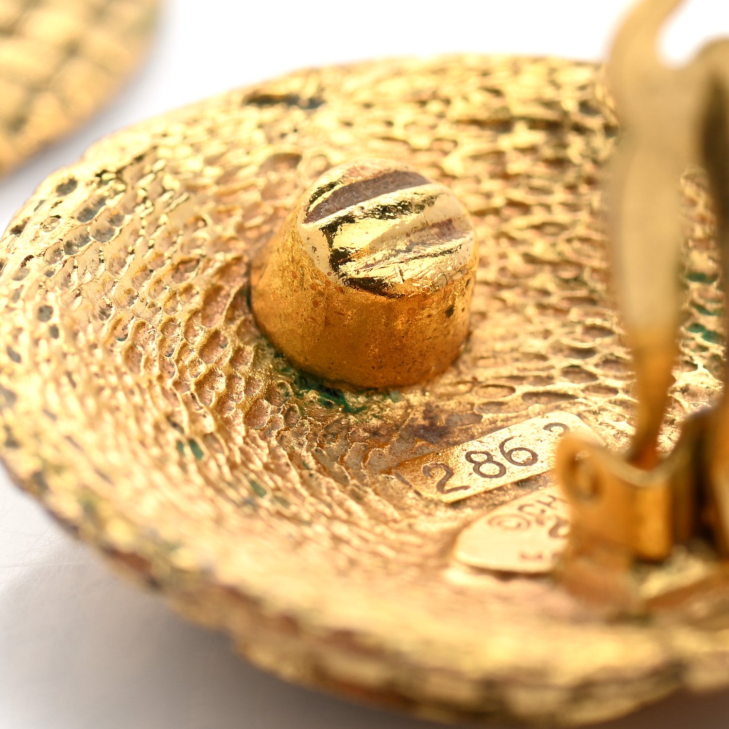 Chanel CC Woven Clip On Drop Earrings Gold 5 of 5