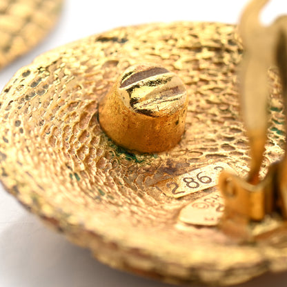 Chanel CC Woven Clip On Drop Earrings Gold 5 of 5