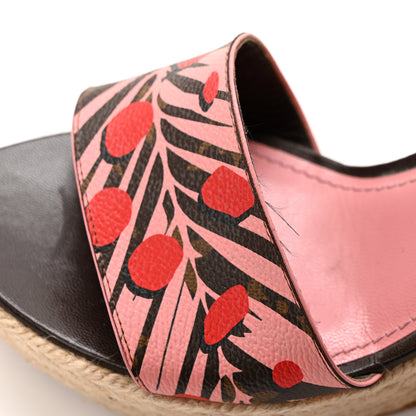 Louis Vuitton Monogram Jungle Dots Espadrille Wedge Sandals 39.5 Sugar Pink Poppy 10 of 11